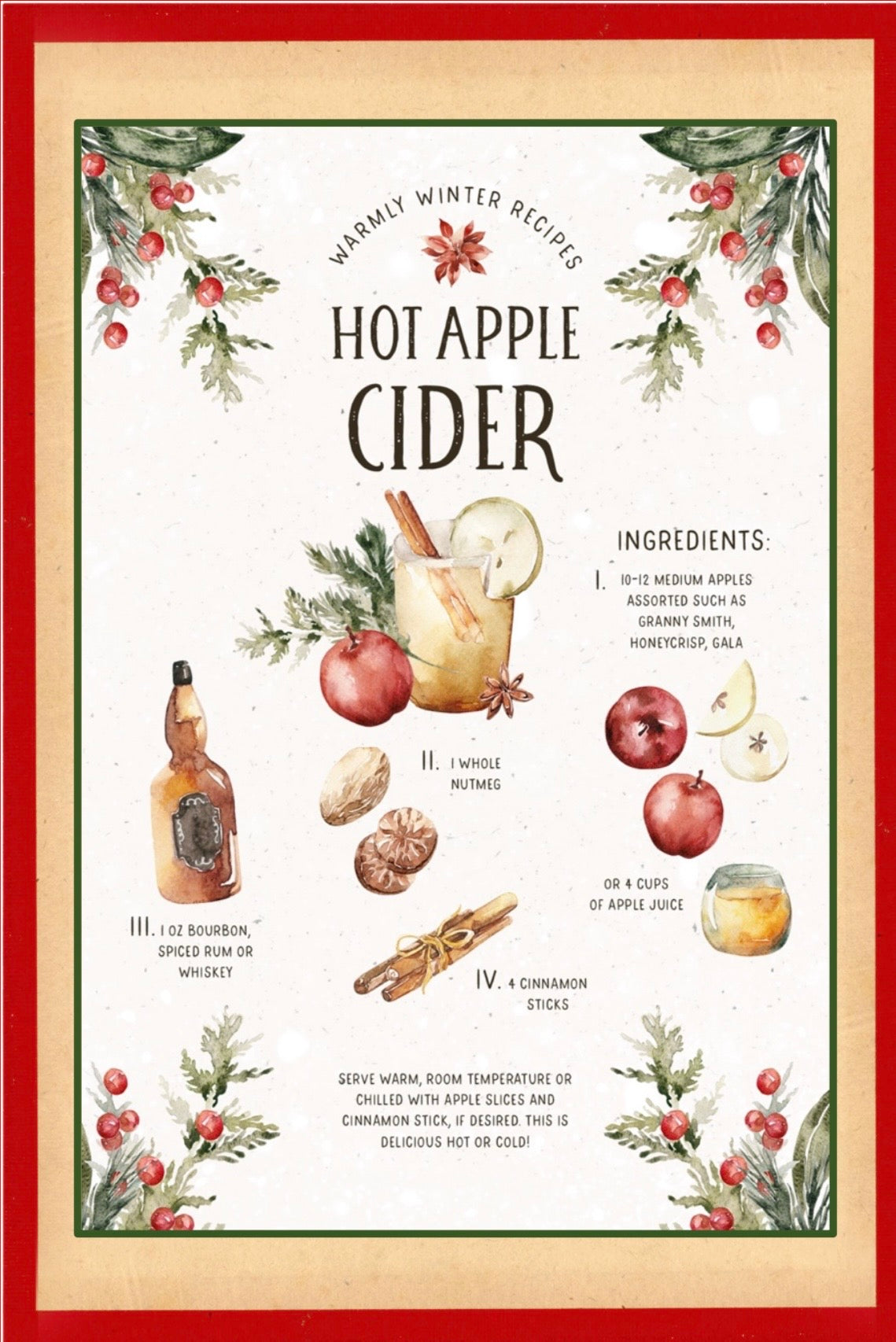 Christmas Recipes Postcards: Set of 6