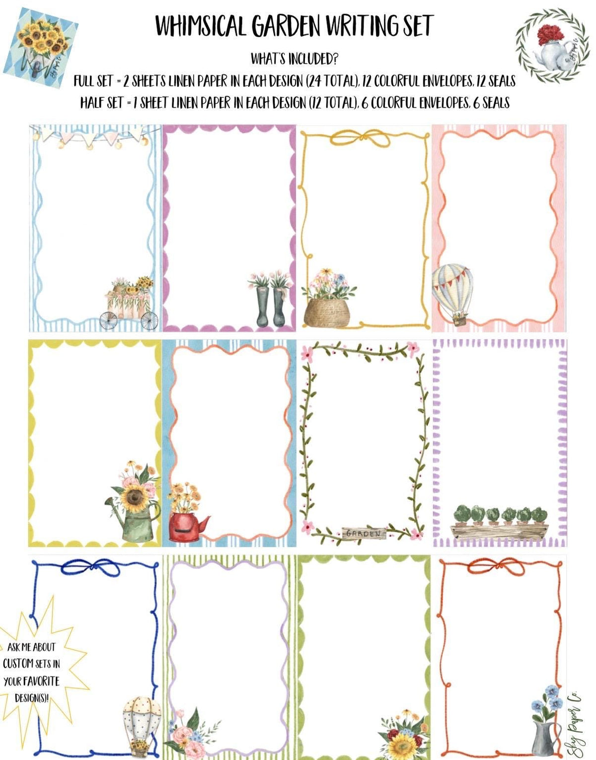 Whimsical Garden Letter Set