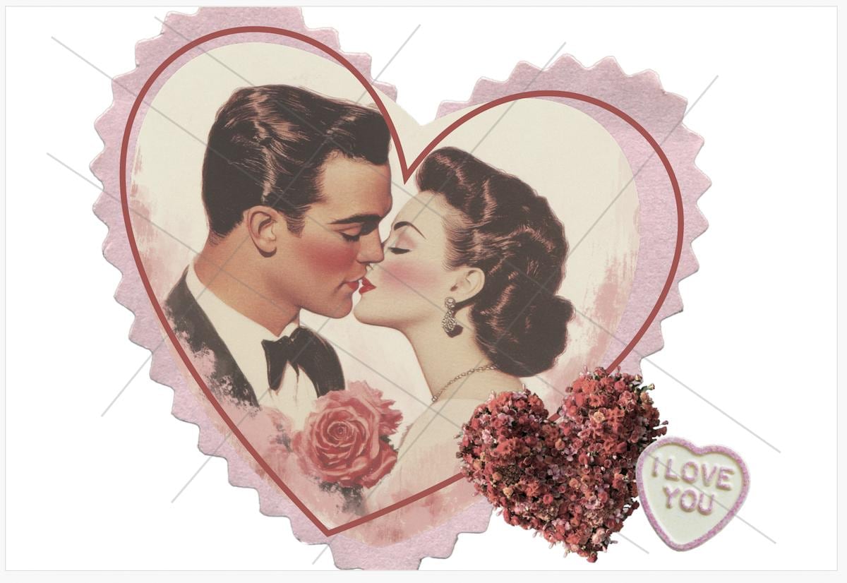 Vintage-y Romantic Postcards: Set of 6