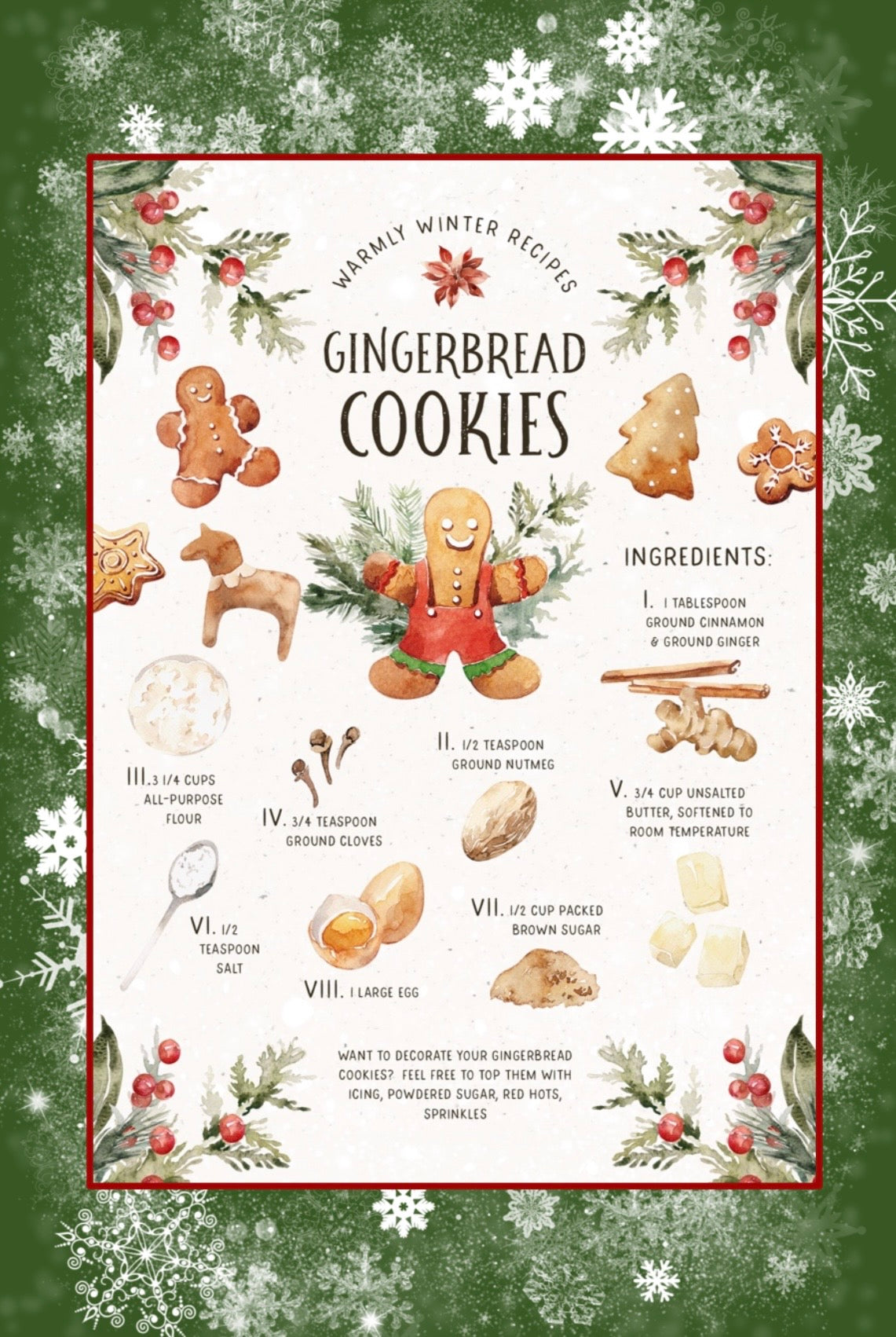 Christmas Recipes Postcards: Set of 6