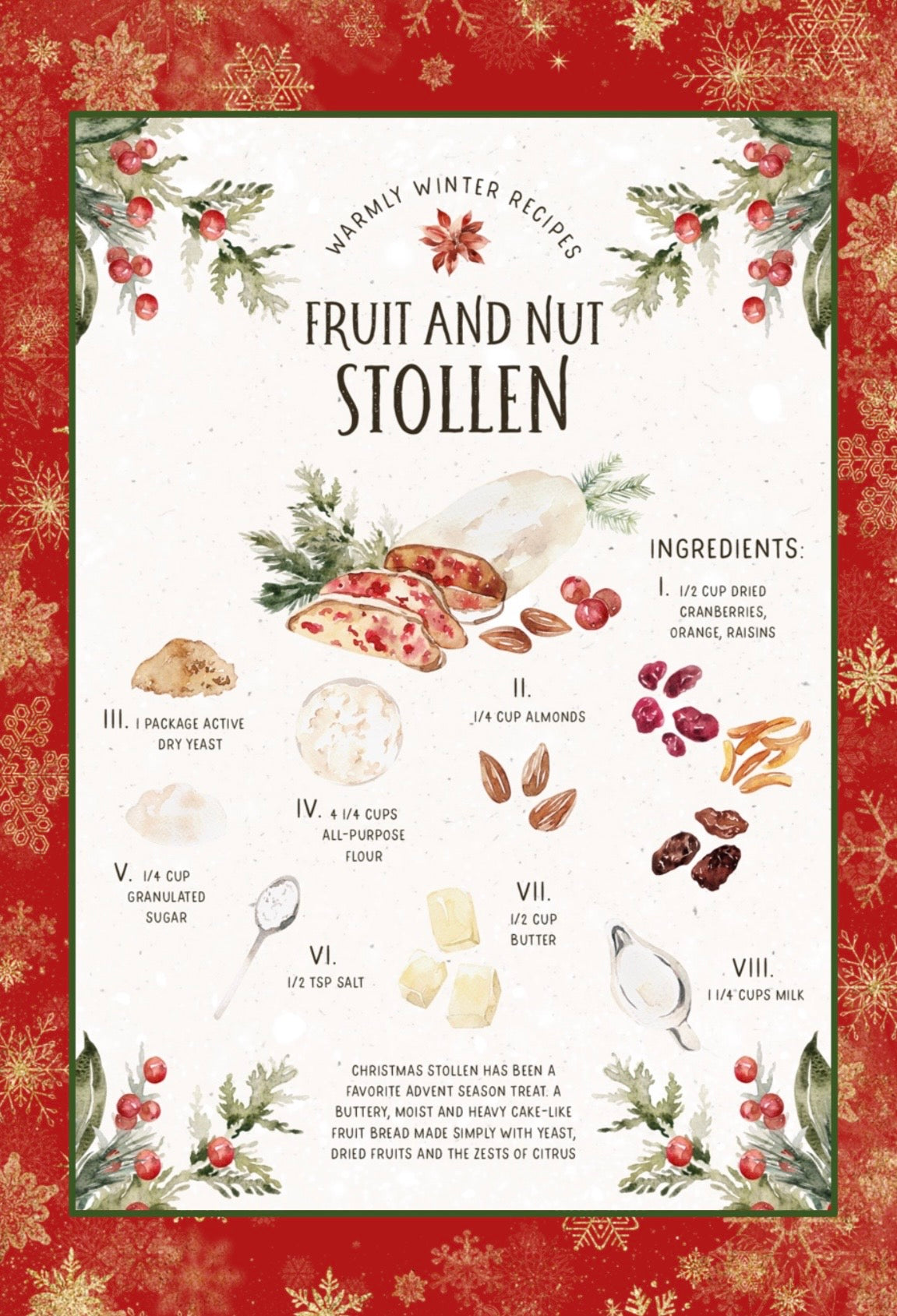 Christmas Recipes Postcards: Set of 6
