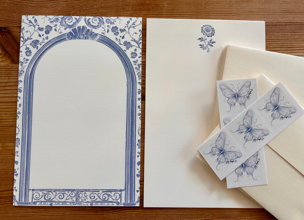 Blue Toile Arch Letter Set