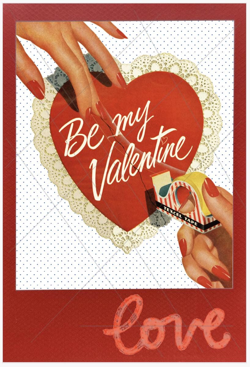 Vintage-y Romantic Postcards: Set of 6