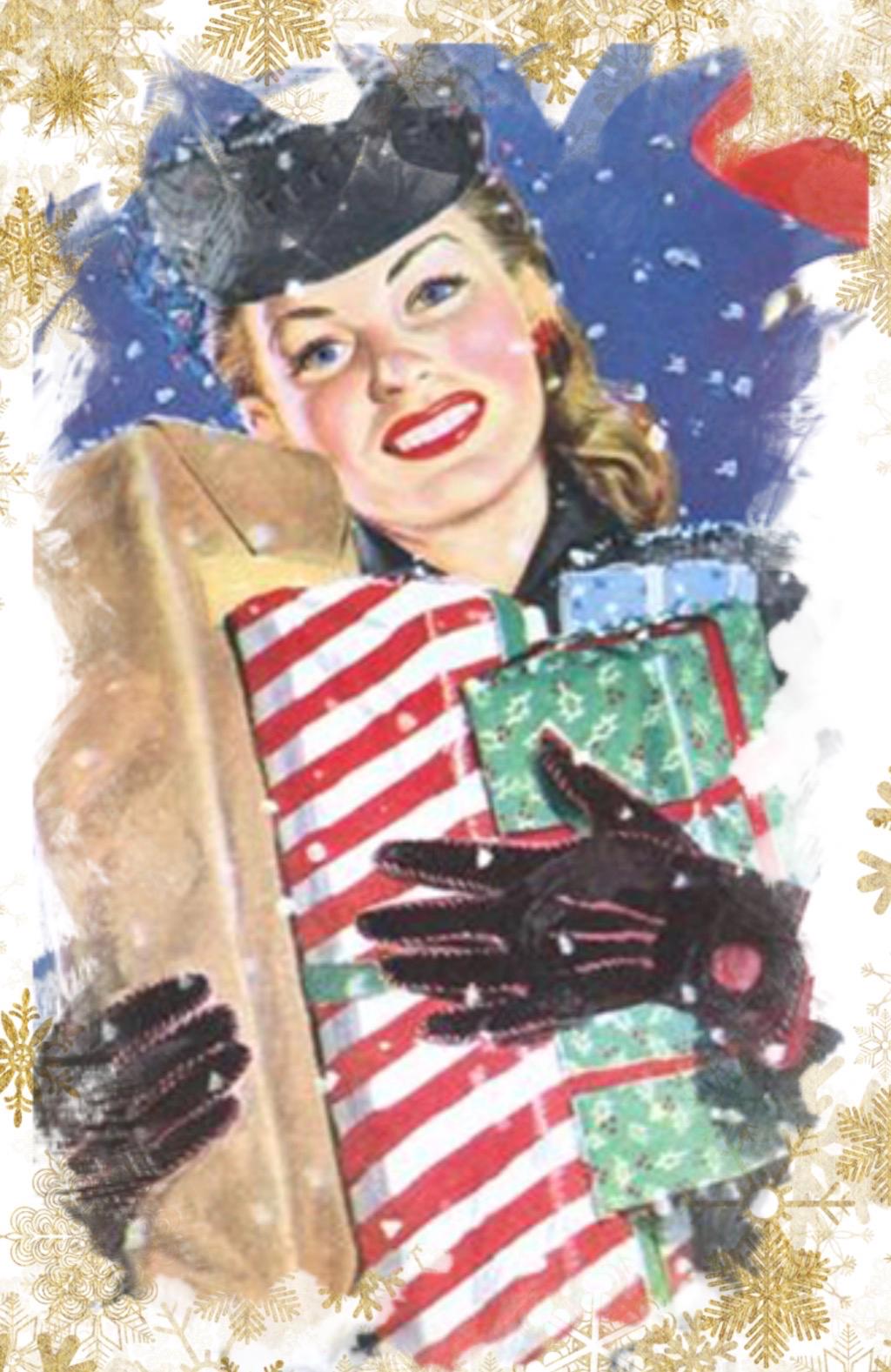 Vintage-y Christmas Postcards: Set of 5