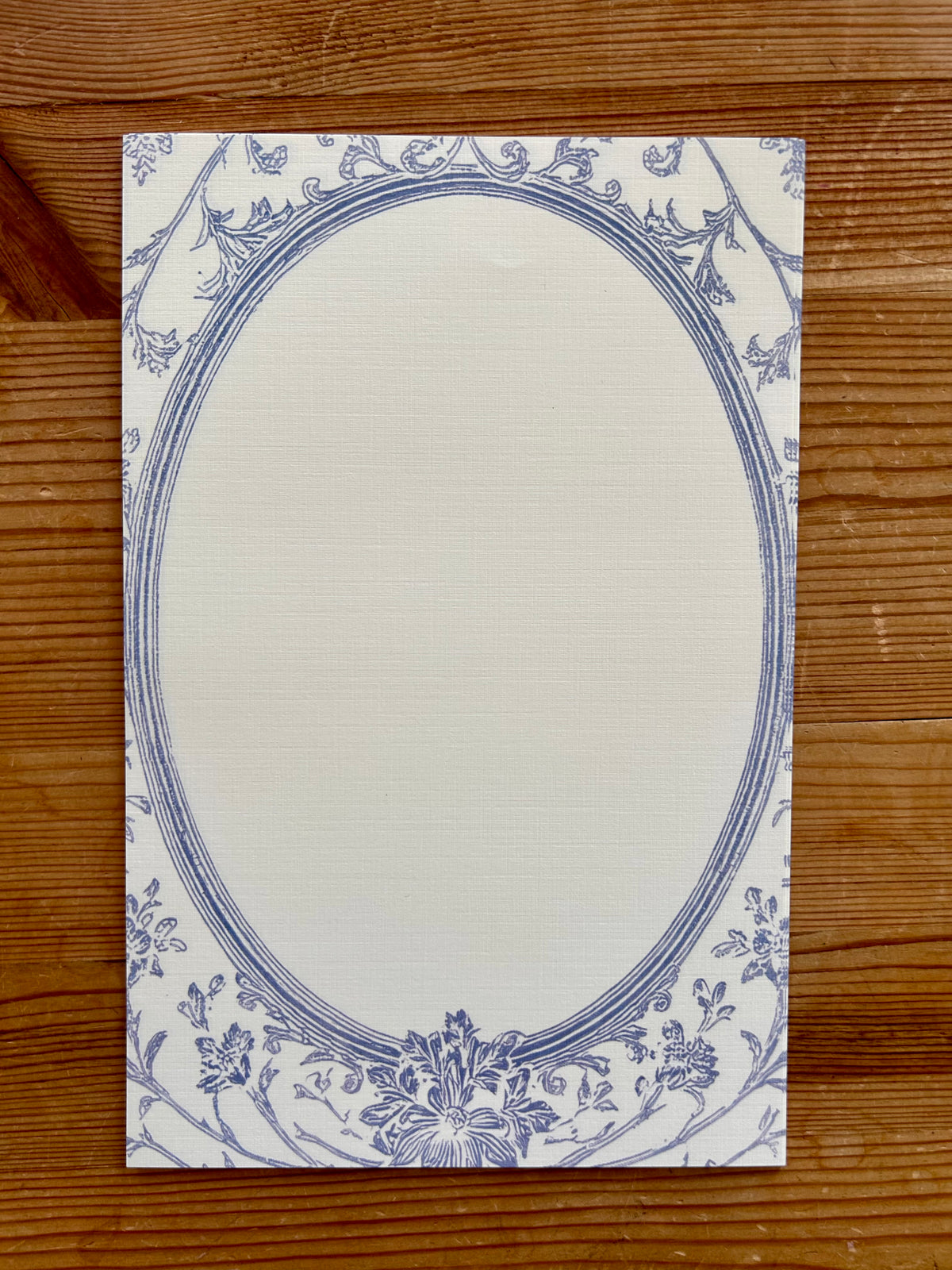 Blue Toile Oval Writing Set