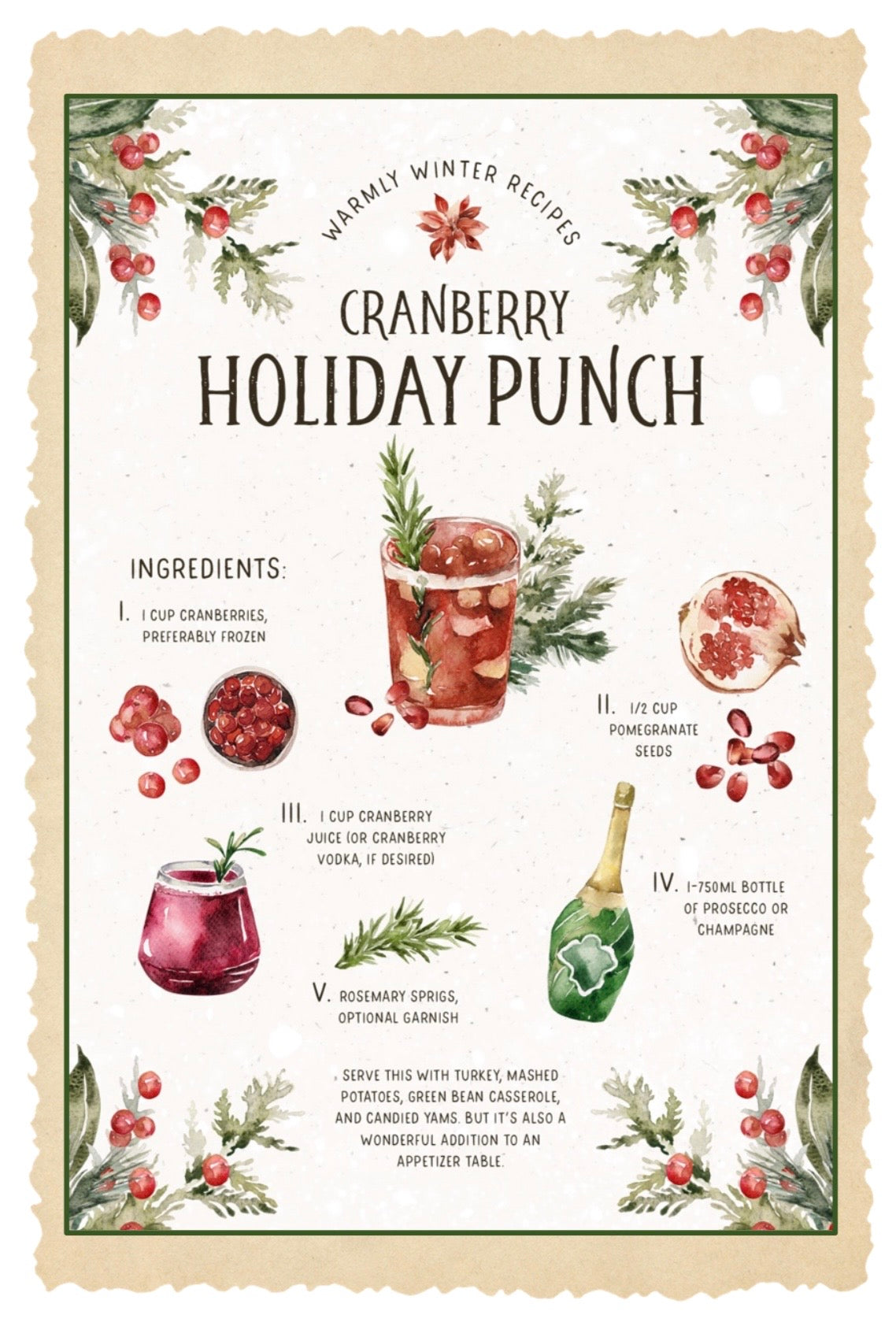 Christmas Recipes Postcards: Set of 6
