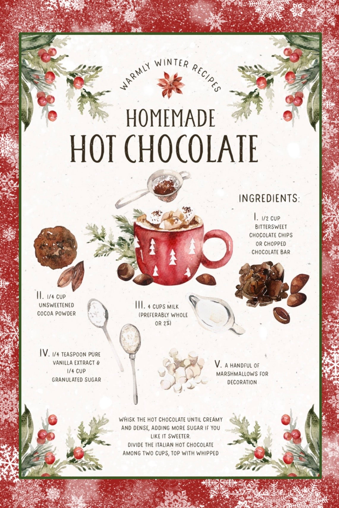 Christmas Recipes Postcards: Set of 6