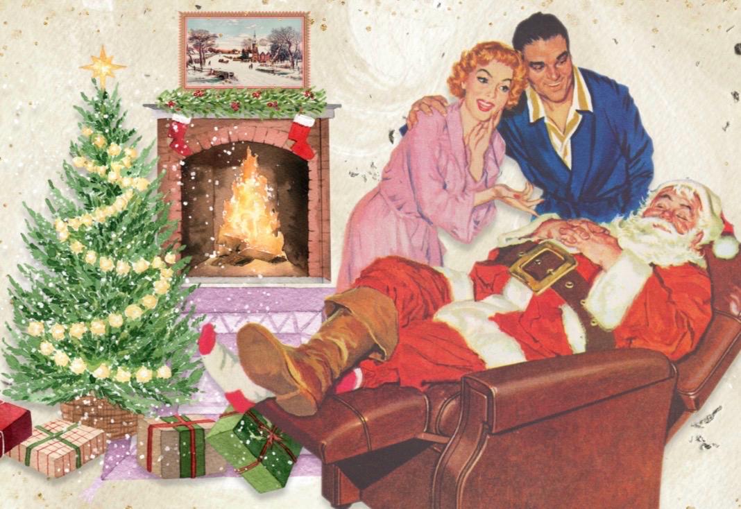 Vintage-y Christmas Postcards: Set of 5