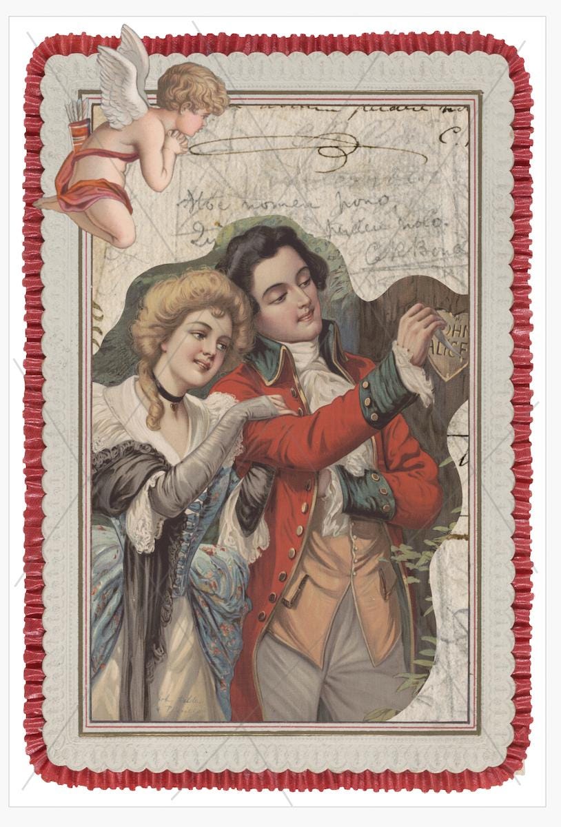 Vintage-y Romantic Postcards: Set of 6