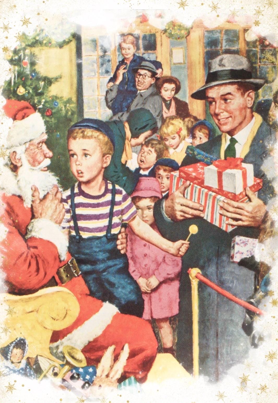 Vintage-y Christmas Postcards: Set of 5